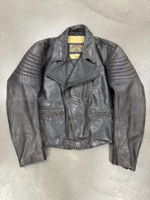 1980s Armani biker reinforced leather jacket