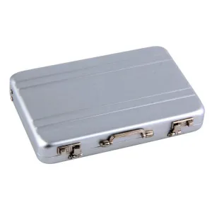 1pc Mini Briefcase Business Card Case ID Holders Password Silver Aluminium Credit Case Box