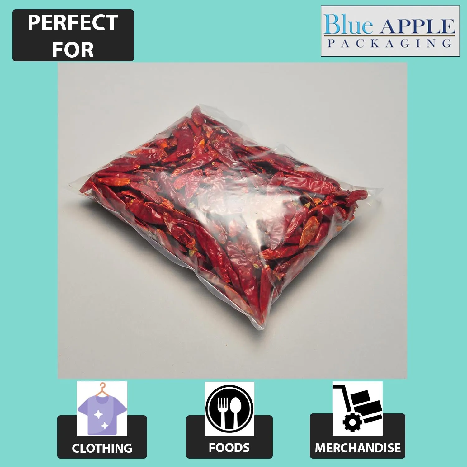 22X24 inches Clear Flat Poly Bags 1.5Mil Open Top (LDPE)