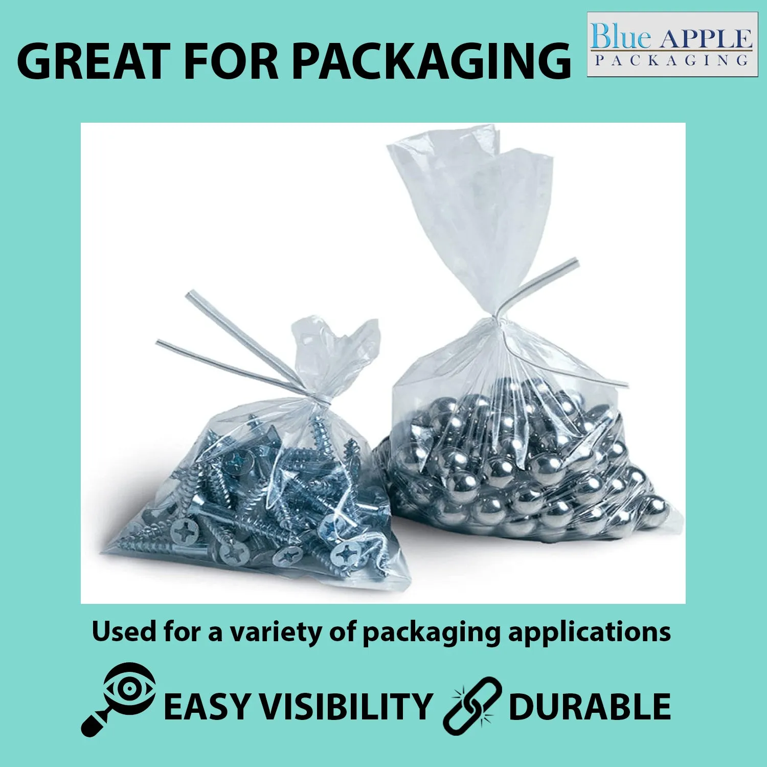 22X24 inches Clear Flat Poly Bags 1.5Mil Open Top (LDPE)