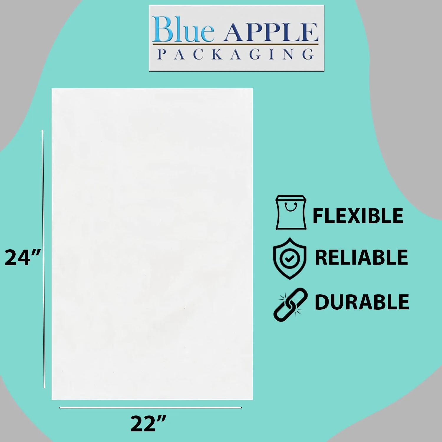 22X24 inches Clear Flat Poly Bags 1.5Mil Open Top (LDPE)