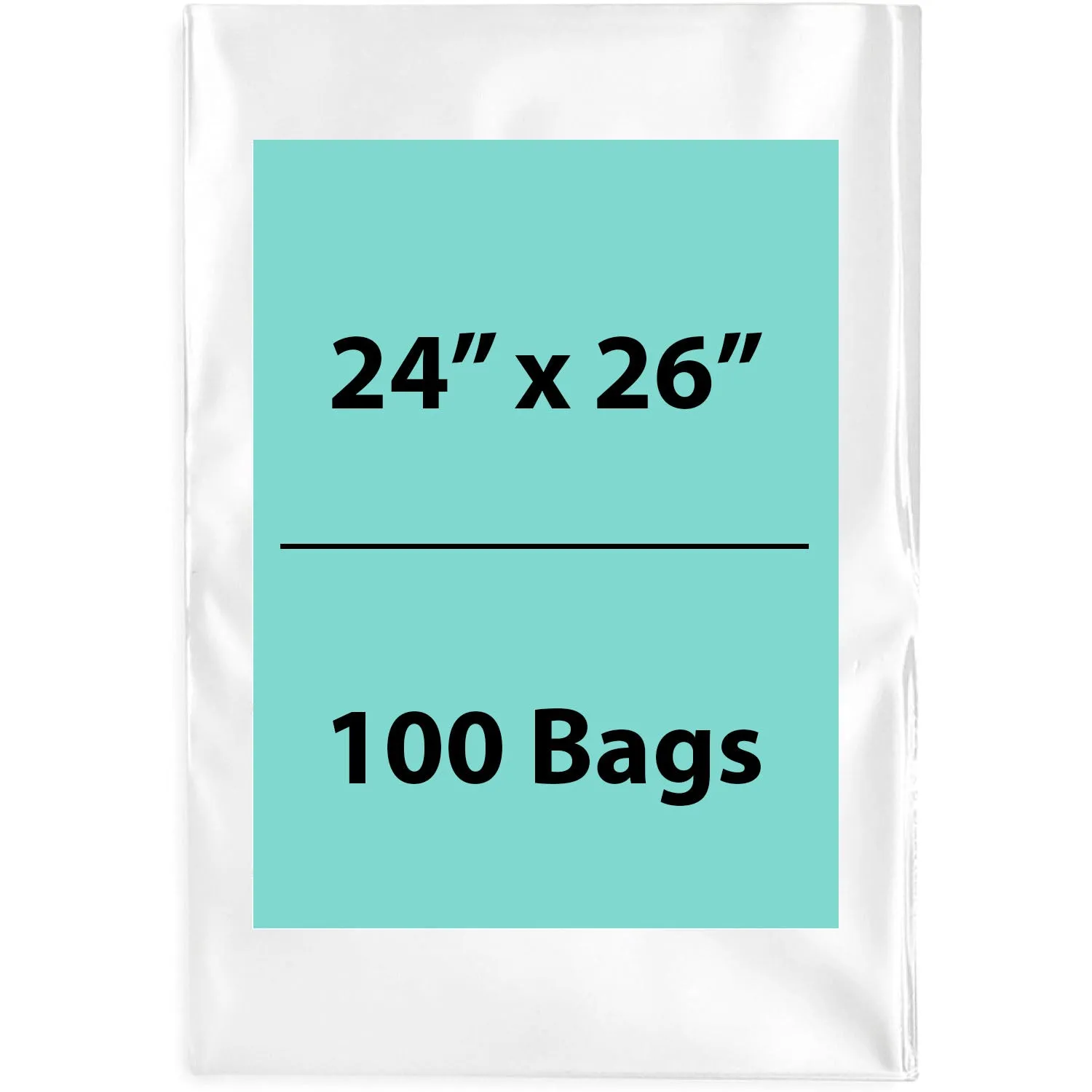 24X26 inches Clear Flat Poly Bags 1.5Mil Open Top (LDPE)