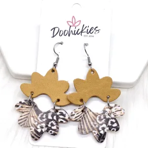 2.5" Tan & Jungle Leopard Blossoms - Fall Earrings
