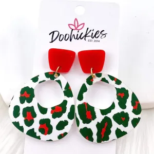 2" Christmas Leopard Lil' Carmen's -Acrylic Earrings