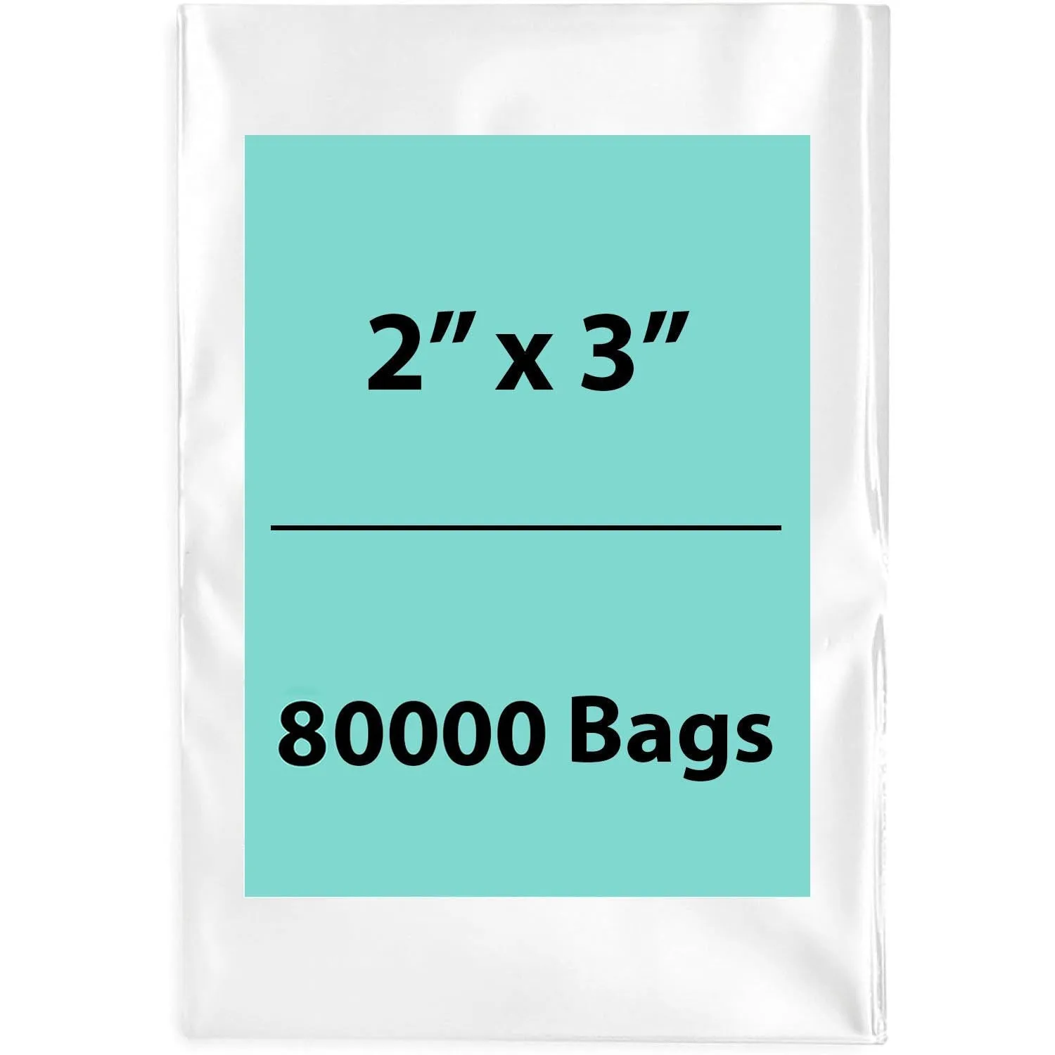 2X3 inches Clear Flat Poly Bags 1.25Mil Open Top (LDPE)