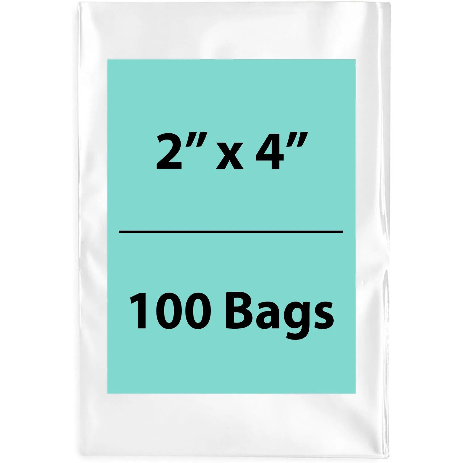 2X4 inches Clear Flat Poly Bags 1.25Mil Open Top (LDPE)