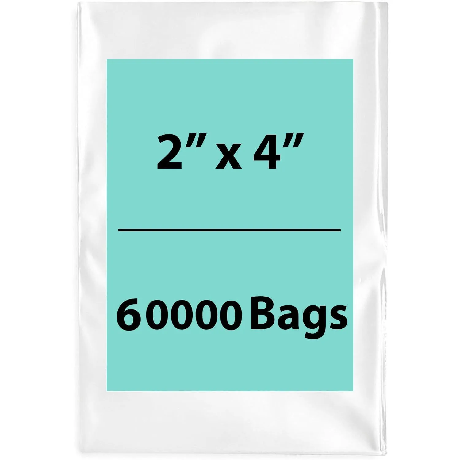 2X4 inches Clear Flat Poly Bags 1.25Mil Open Top (LDPE)