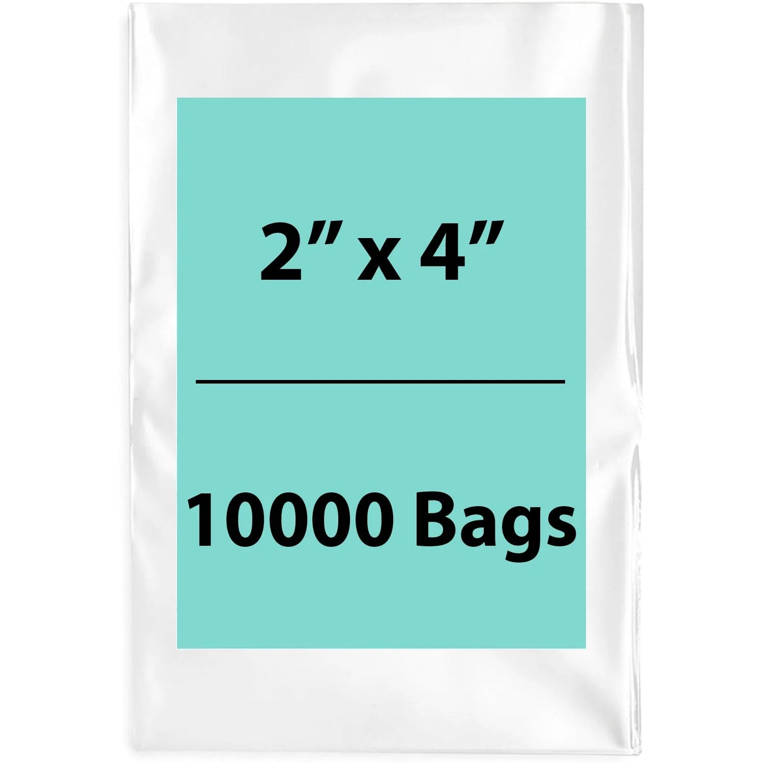 2X4 inches Clear Flat Poly Bags 1.25Mil Open Top (LDPE)