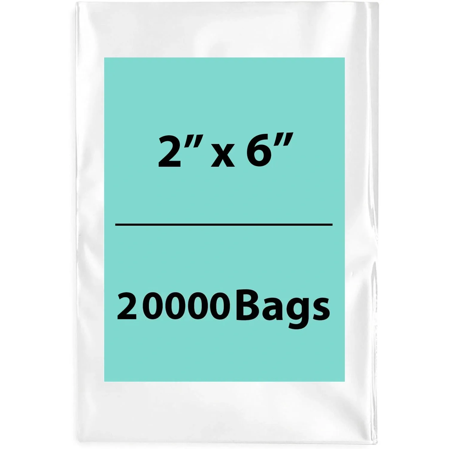 2X6 inches Clear Flat Poly Bags 3 Mil Open Top (LDPE)