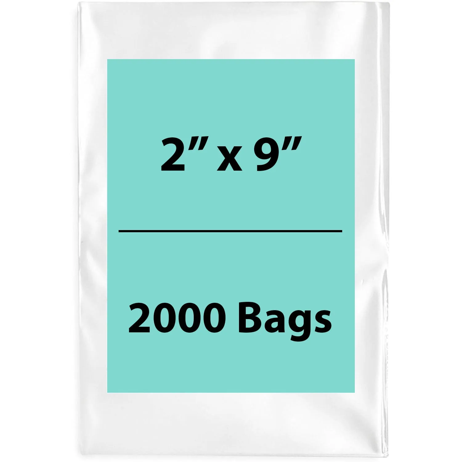 2X9 inches Clear Flat Poly Bags 4Mil Open Top (LDPE)