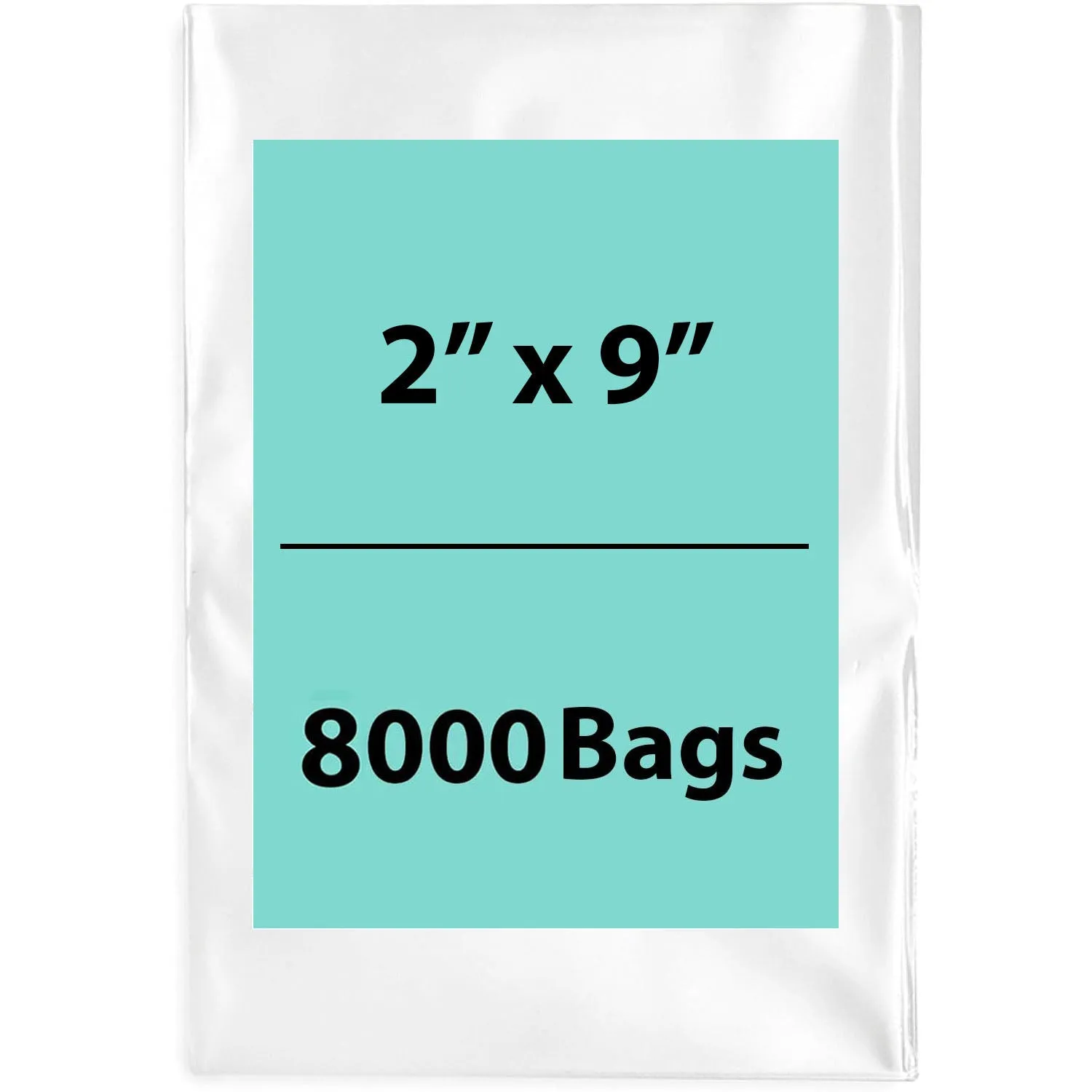 2X9 inches Clear Flat Poly Bags 4Mil Open Top (LDPE)