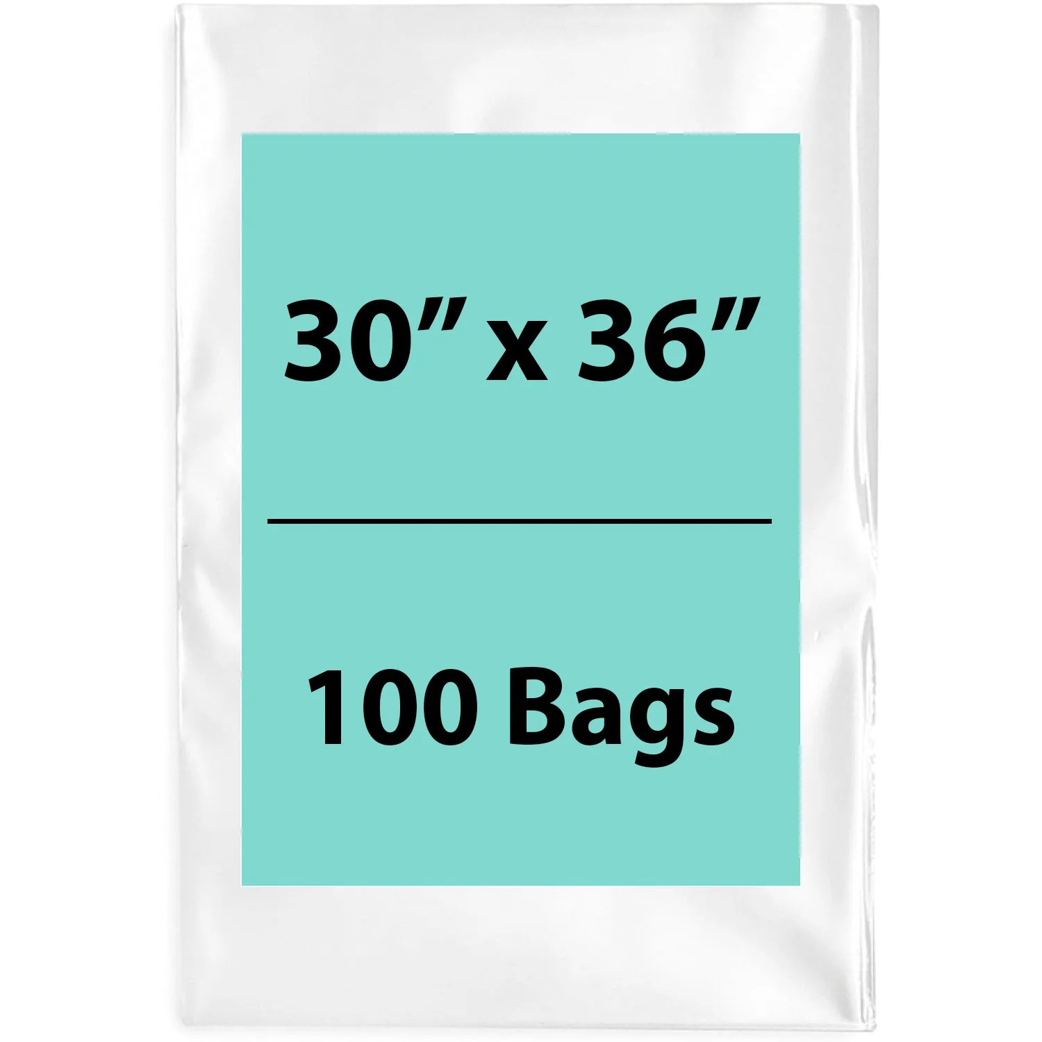 30X36 inches Clear Flat Poly Bags 1.5Mil Open Top (LDPE)