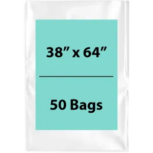 38X64 inches Clear Flat Poly Bags 4Mil Open Top (LDPE)