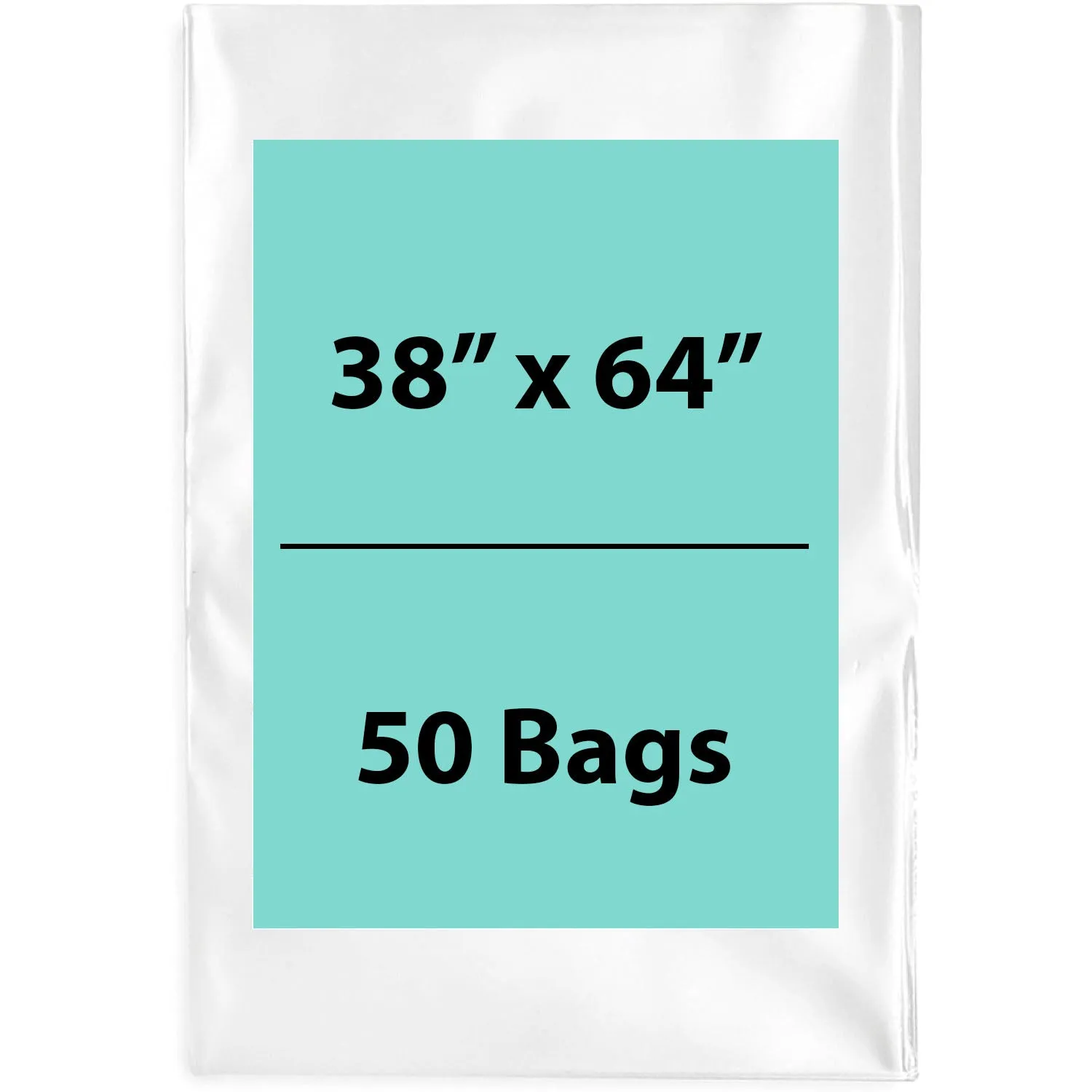 38X64 inches Clear Flat Poly Bags 4Mil Open Top (LDPE)