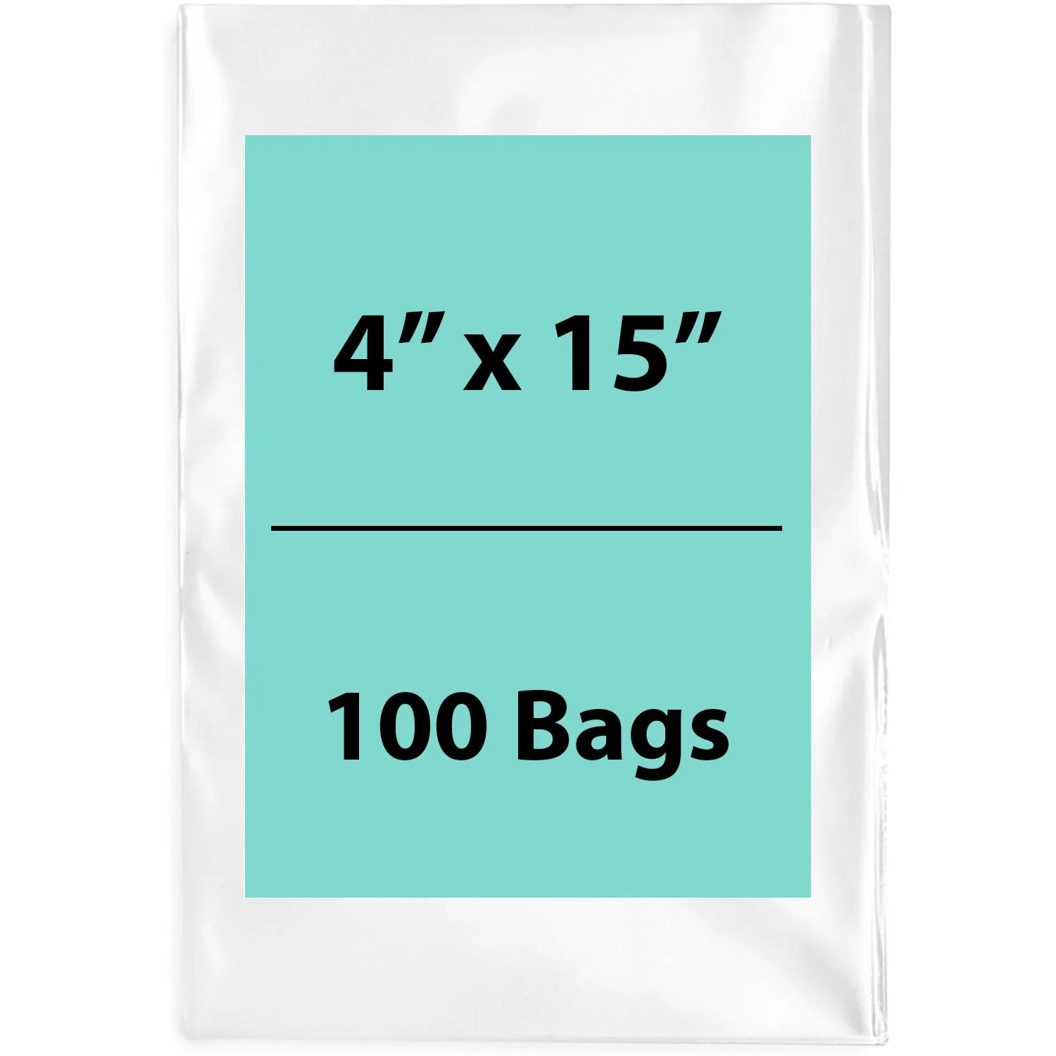 4X15 inches Clear Flat Poly Bags 4Mil Open Top (LDPE)