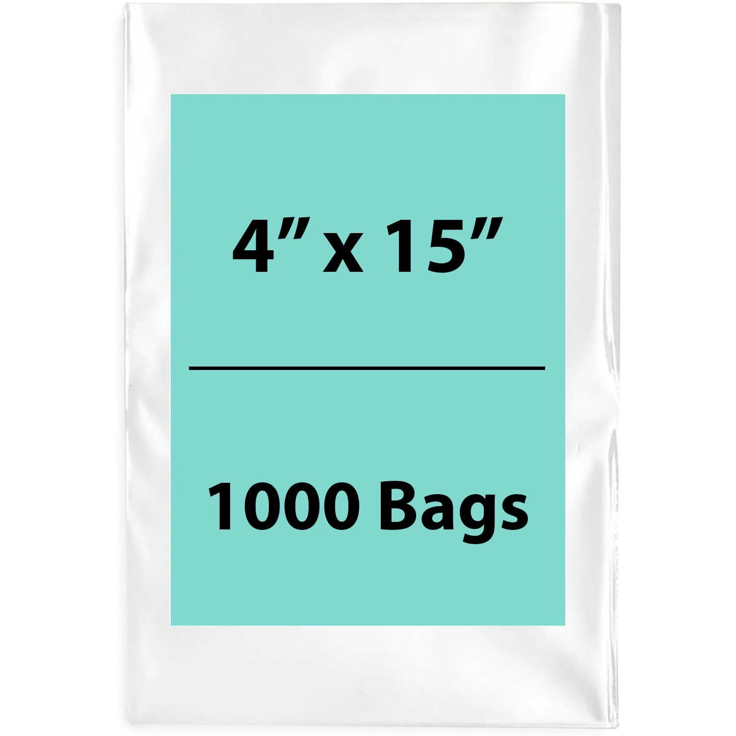 4X15 inches Clear Flat Poly Bags 4Mil Open Top (LDPE)