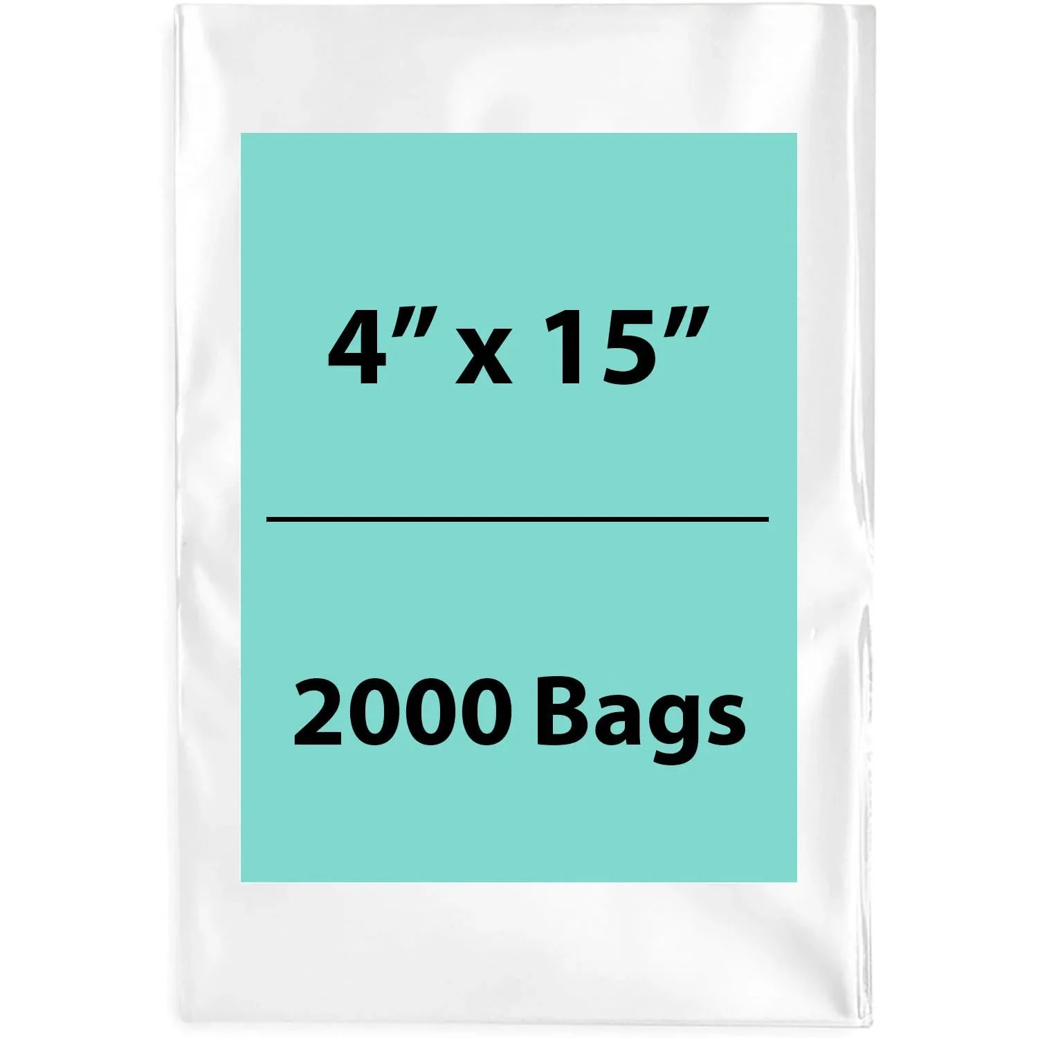 4X15 inches Clear Flat Poly Bags 4Mil Open Top (LDPE)