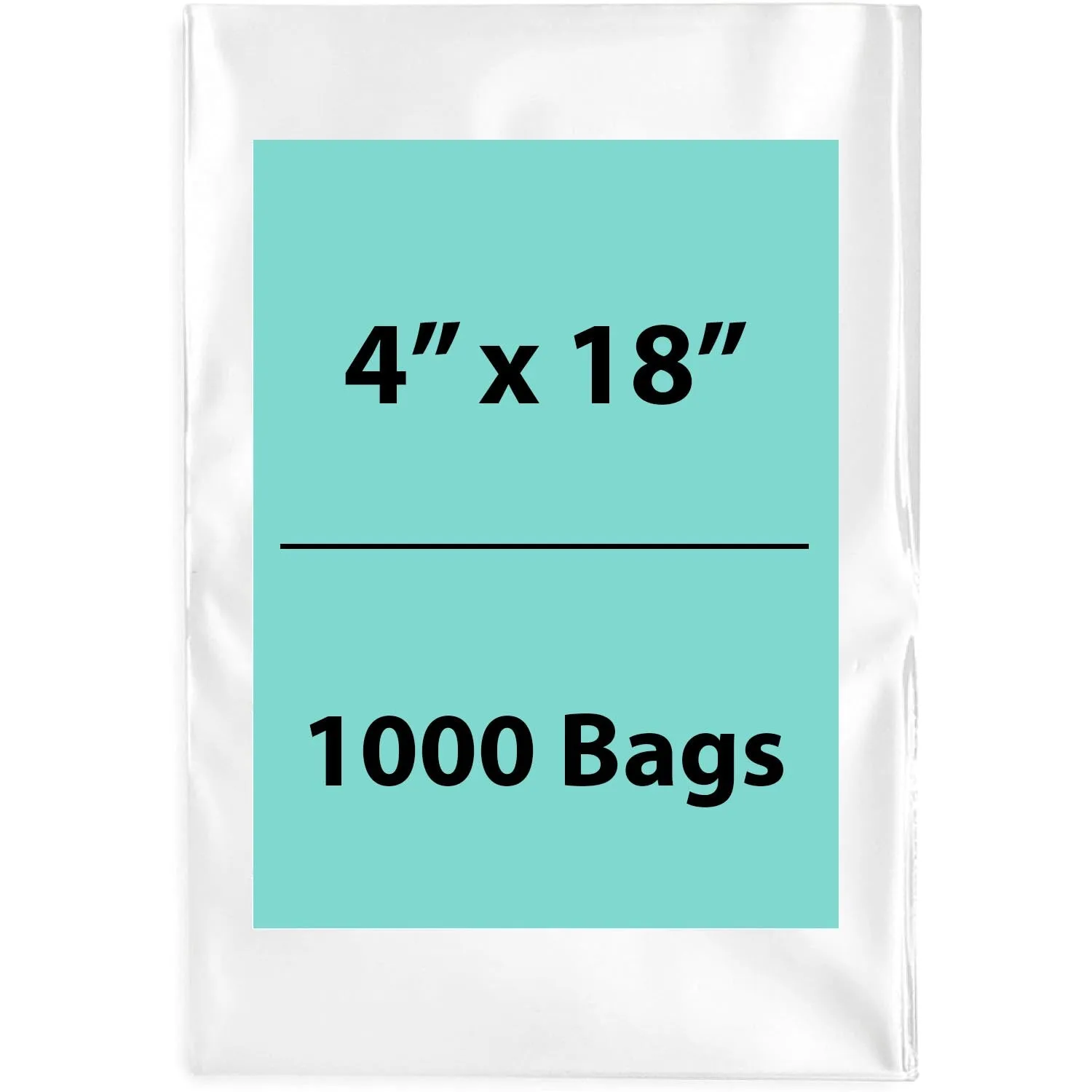 4X18 inches Clear Flat Poly Bags 2Mil Open Top (LDPE)