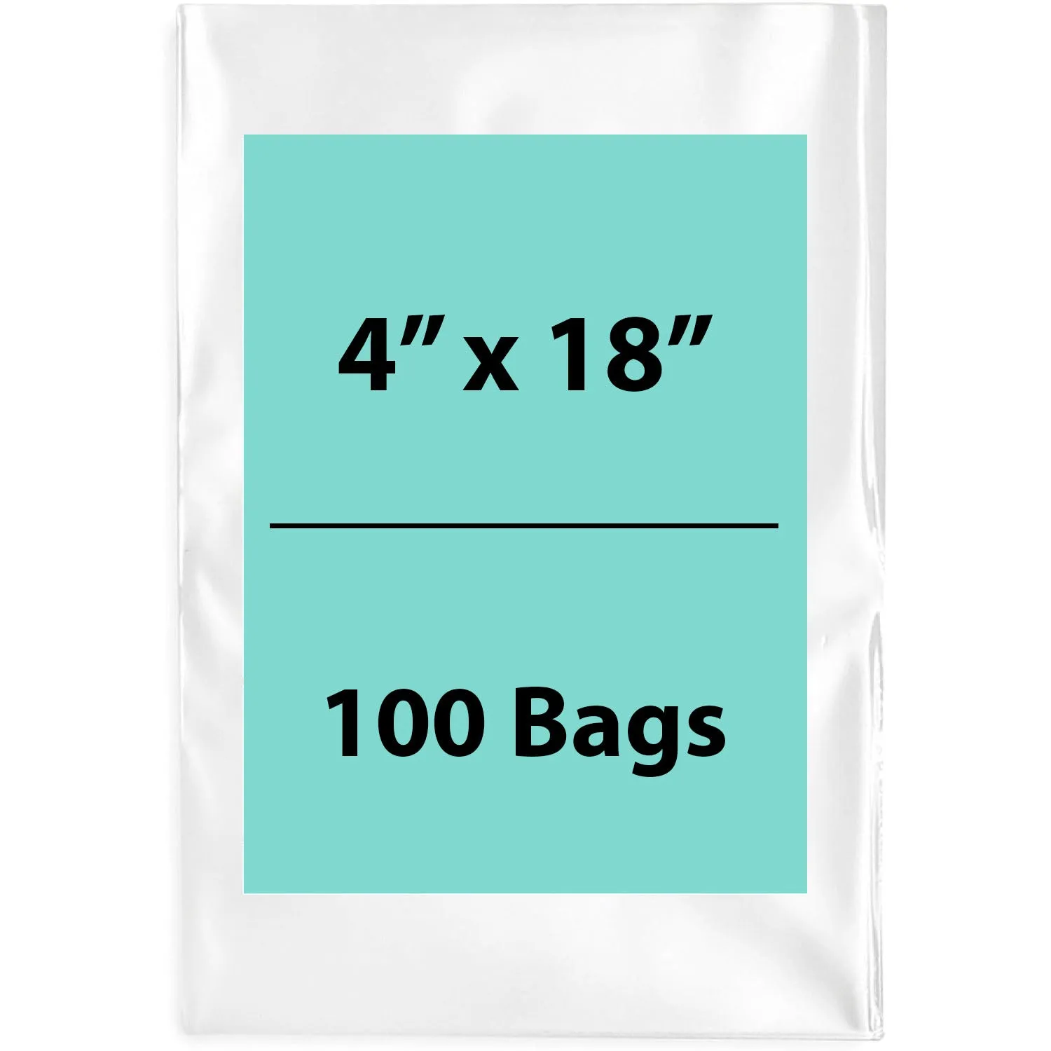 4X18 inches Clear Flat Poly Bags 2Mil Open Top (LDPE)