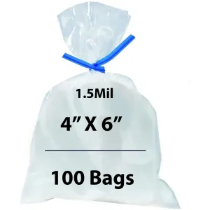 4X6 inches Polypropylene Bags 1.5 Mil Clear Flat