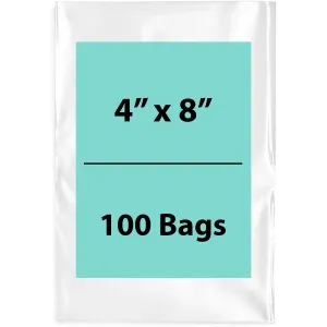 4X8 inches Clear Flat Poly Bags 3Mil Open Top (LDPE)