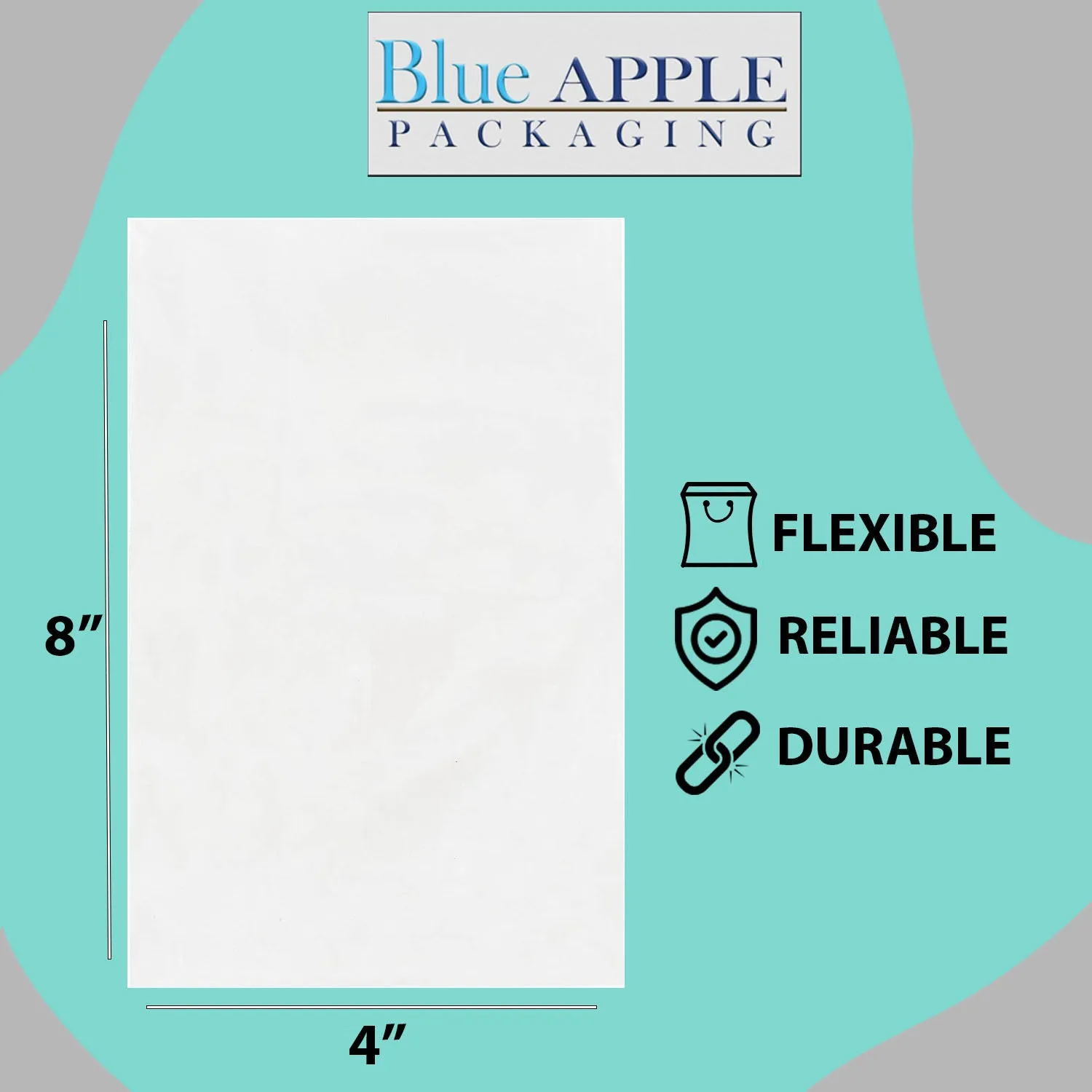 4X8 inches Clear Flat Poly Bags 3Mil Open Top (LDPE)