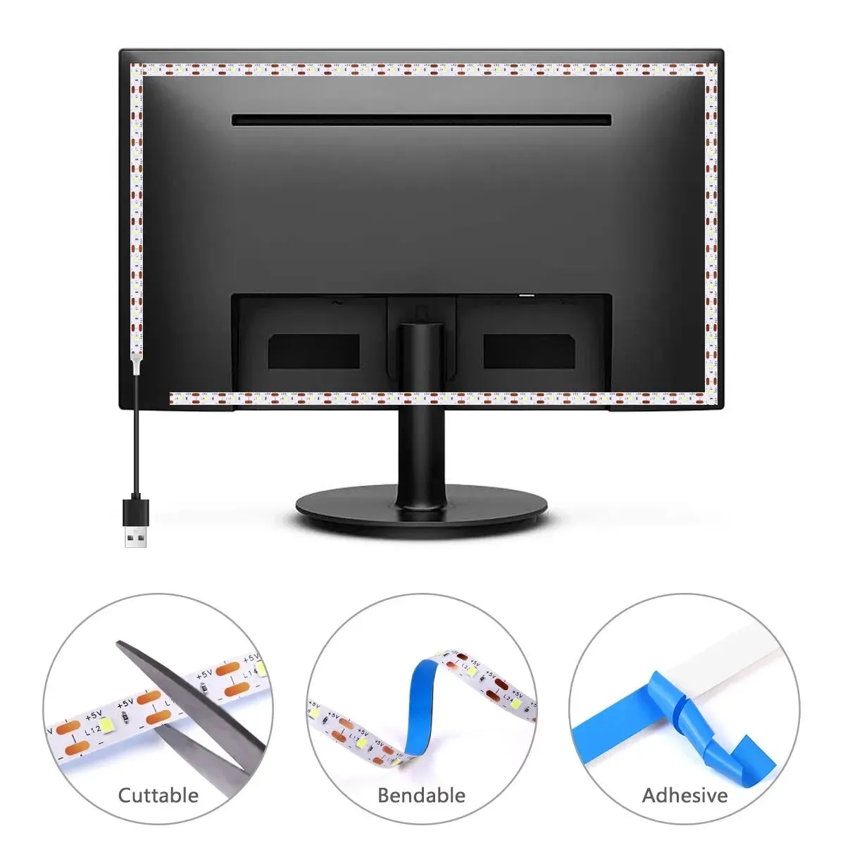 5V USB LED Strip Light - Warm White 2835