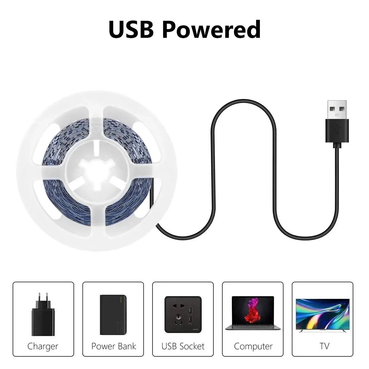 5V USB LED Strip Light - Warm White 2835