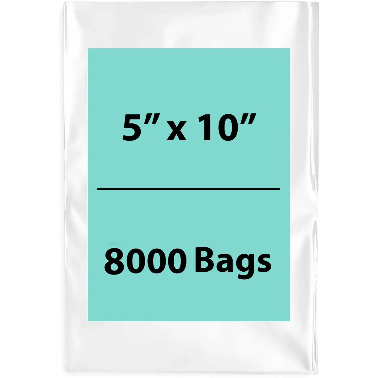 5X10 inches Clear Flat Poly Bags 1.5Mil Open Top (LDPE)