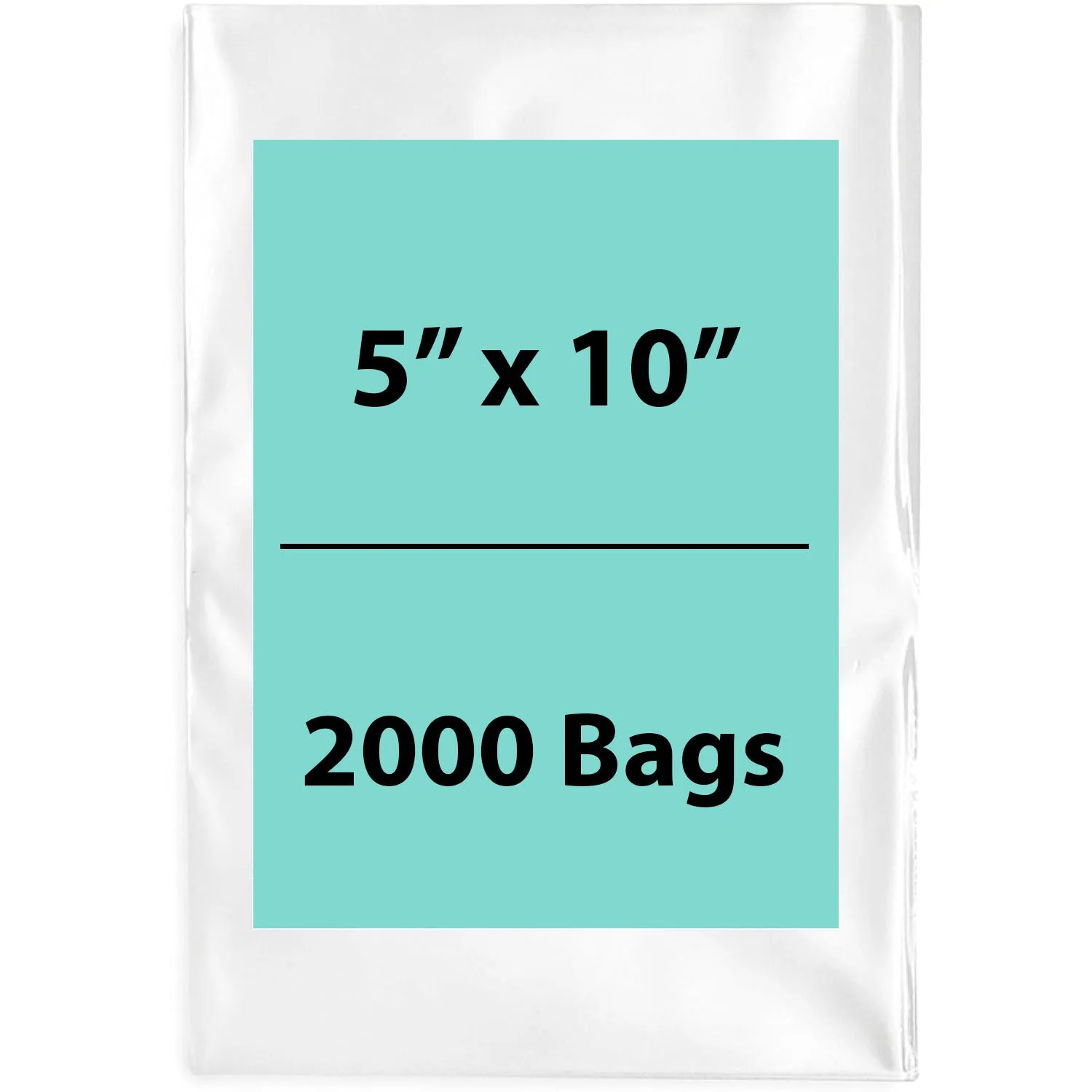 5X10 inches Clear Flat Poly Bags 1.5Mil Open Top (LDPE)