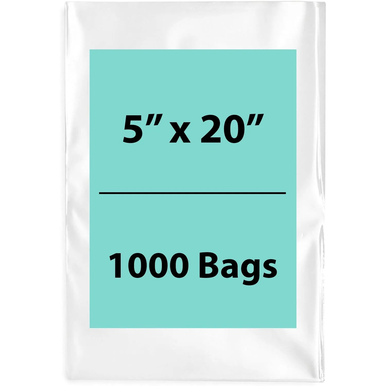 5X20 inches Clear Flat Poly Bags 4Mil Open Top (LDPE)