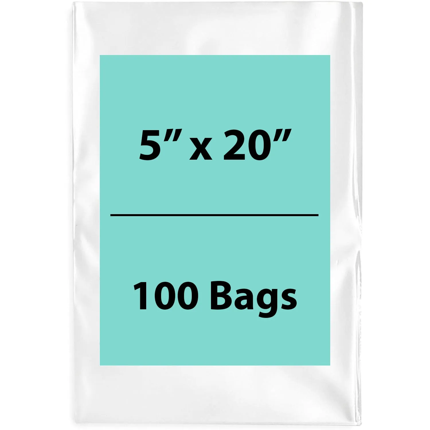 5X20 inches Clear Flat Poly Bags 4Mil Open Top (LDPE)