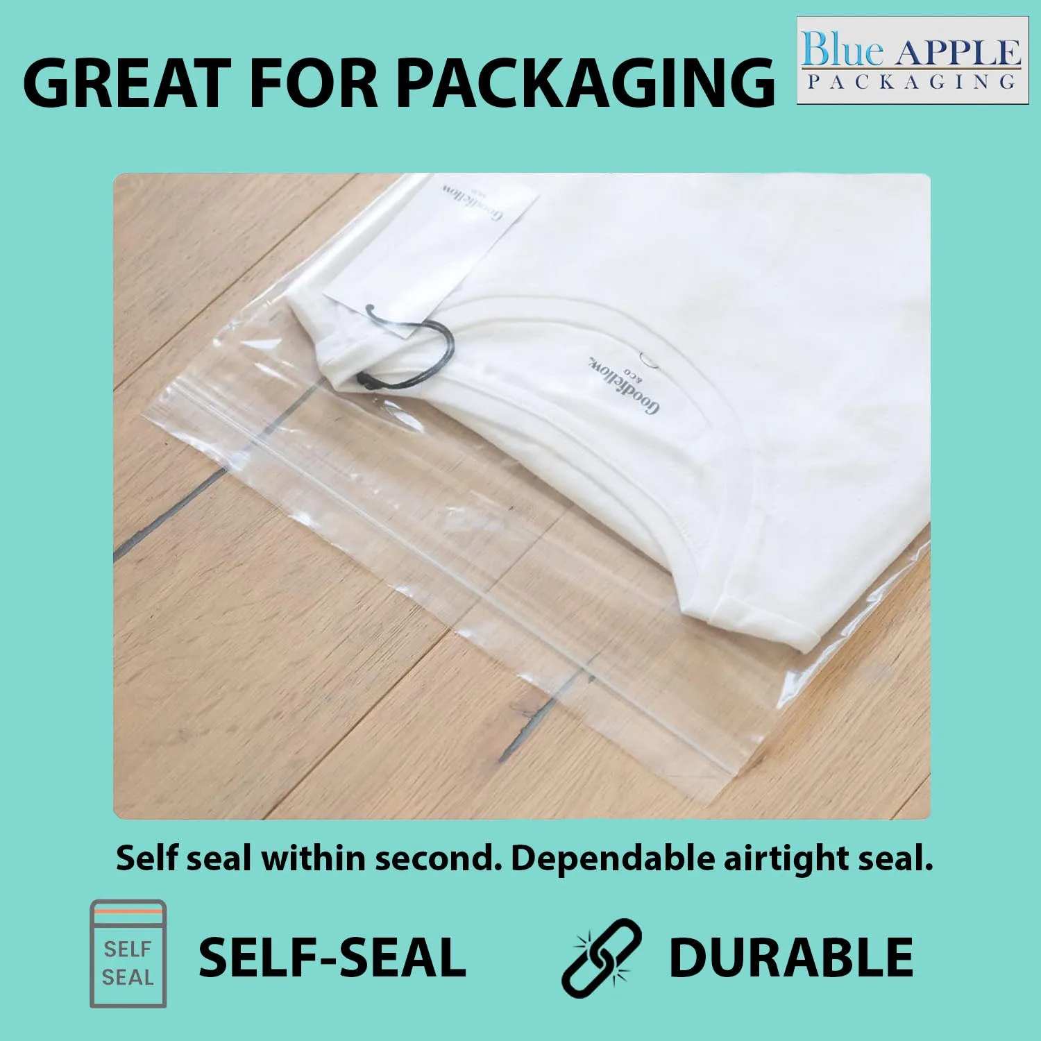 5X7 inches Reclosable Single Line Zipper Poly Bags 2 Mil (LDPE)