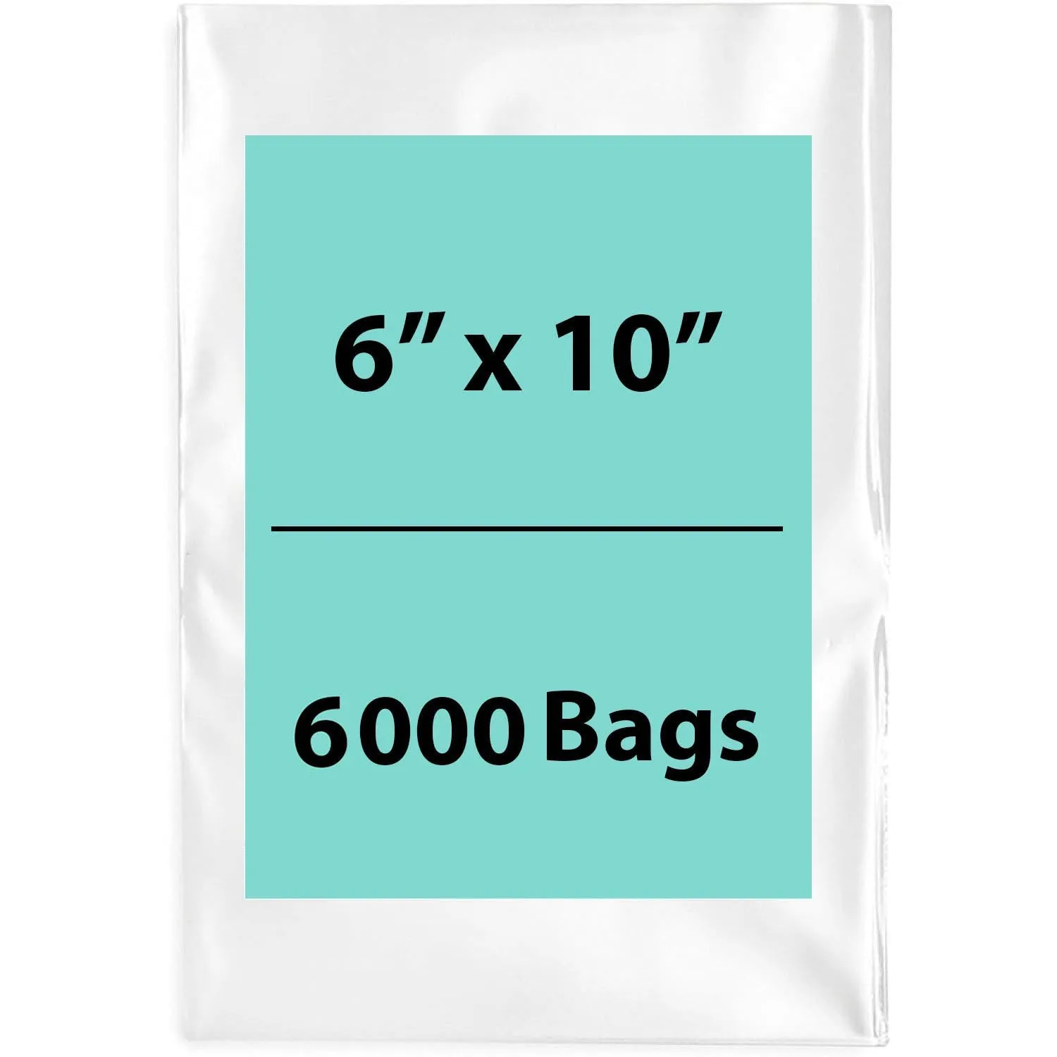 6X10 inches Clear Flat Poly Bags 2Mil Open Top (LDPE)