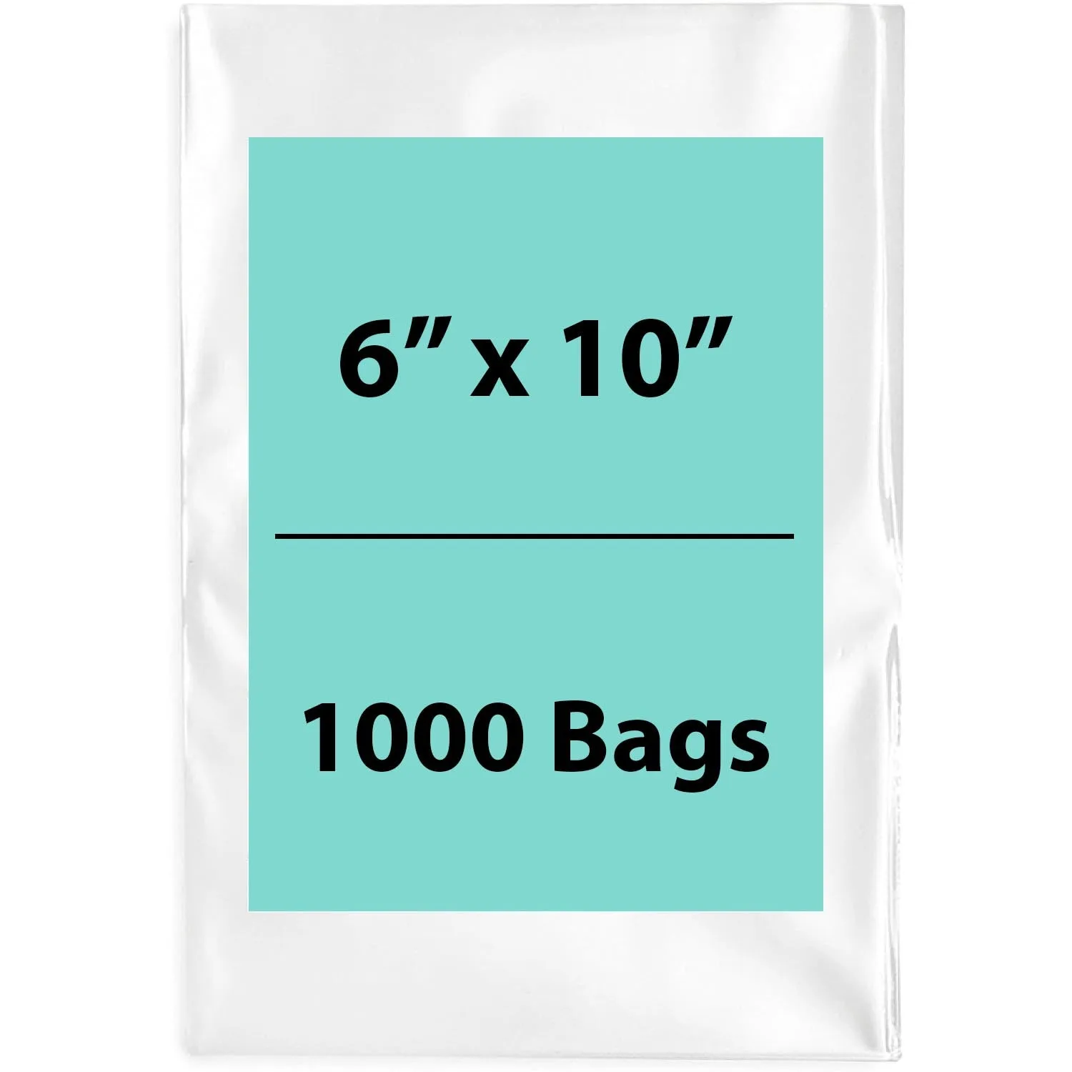 6X10 inches Clear Flat Poly Bags 2Mil Open Top (LDPE)