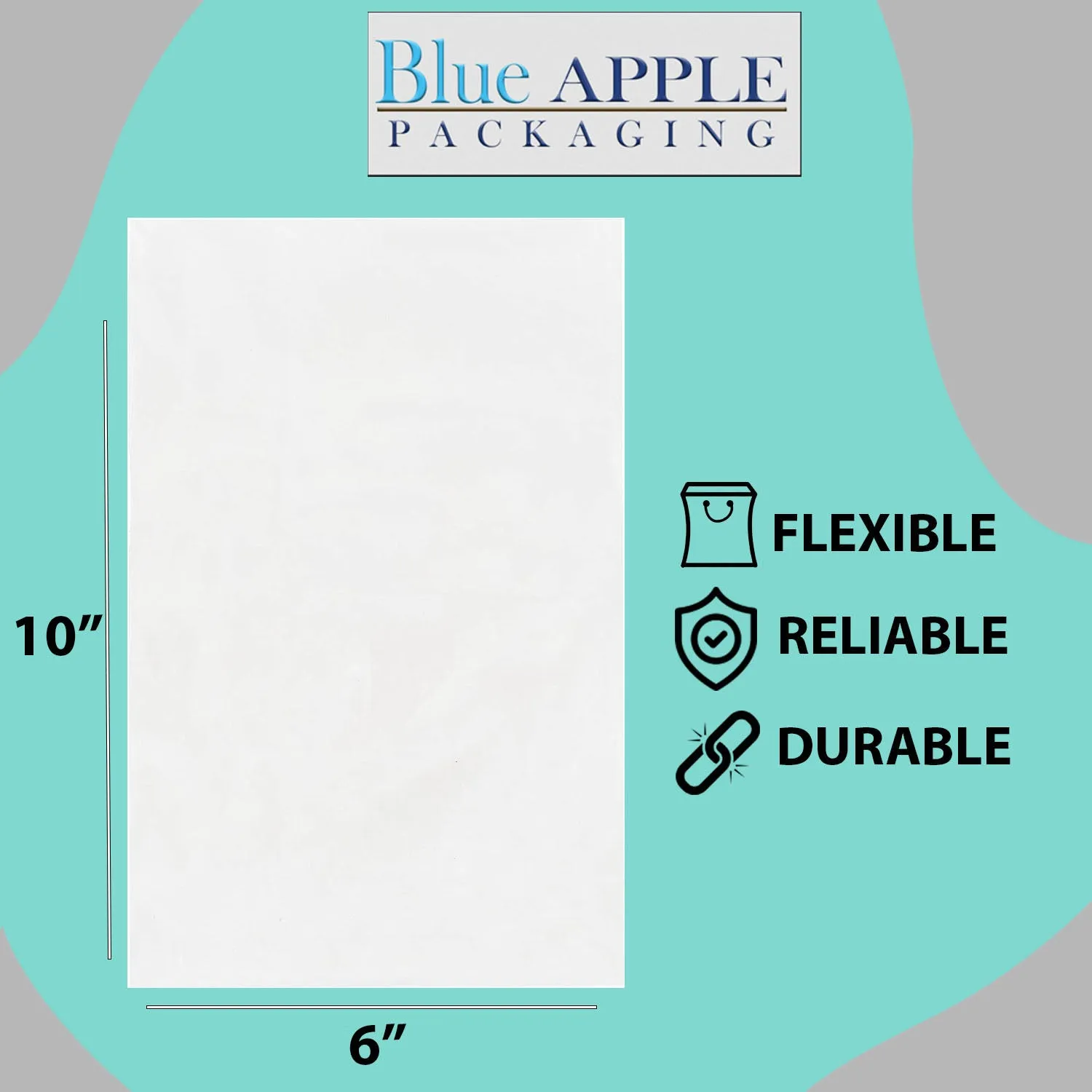 6X10 inches Clear Flat Poly Bags 2Mil Open Top (LDPE)