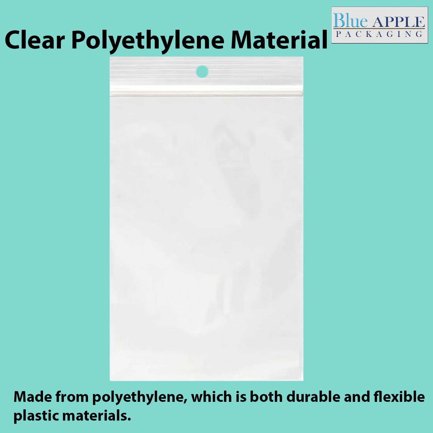6X10 inches Reclosable Poly Bags with Hang Hole 2 Mil (LDPE) Single Track Zipper
