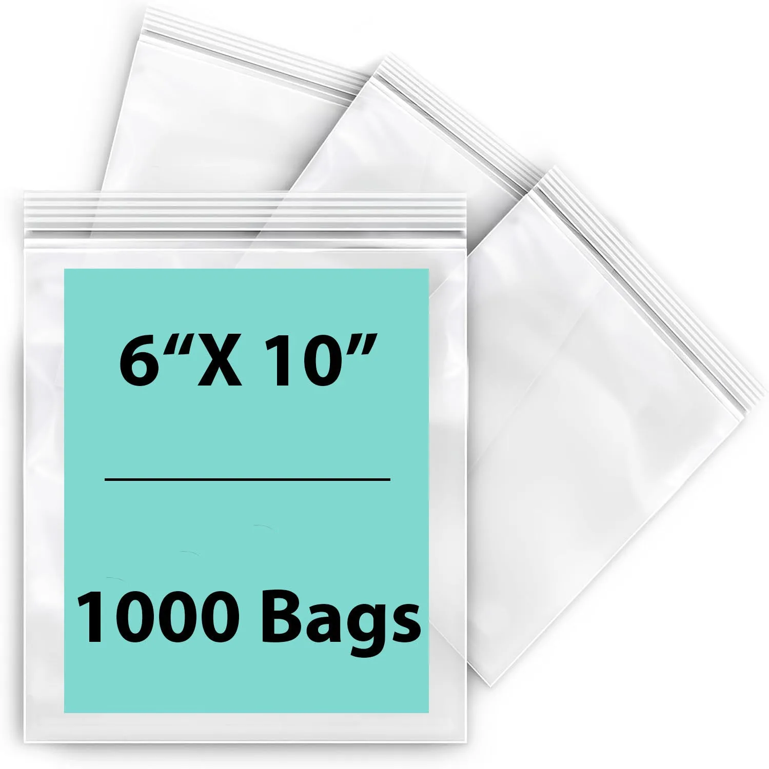 6X10 inches Reclosable Single Line Zipper Poly Bags 4 Mil (LDPE)