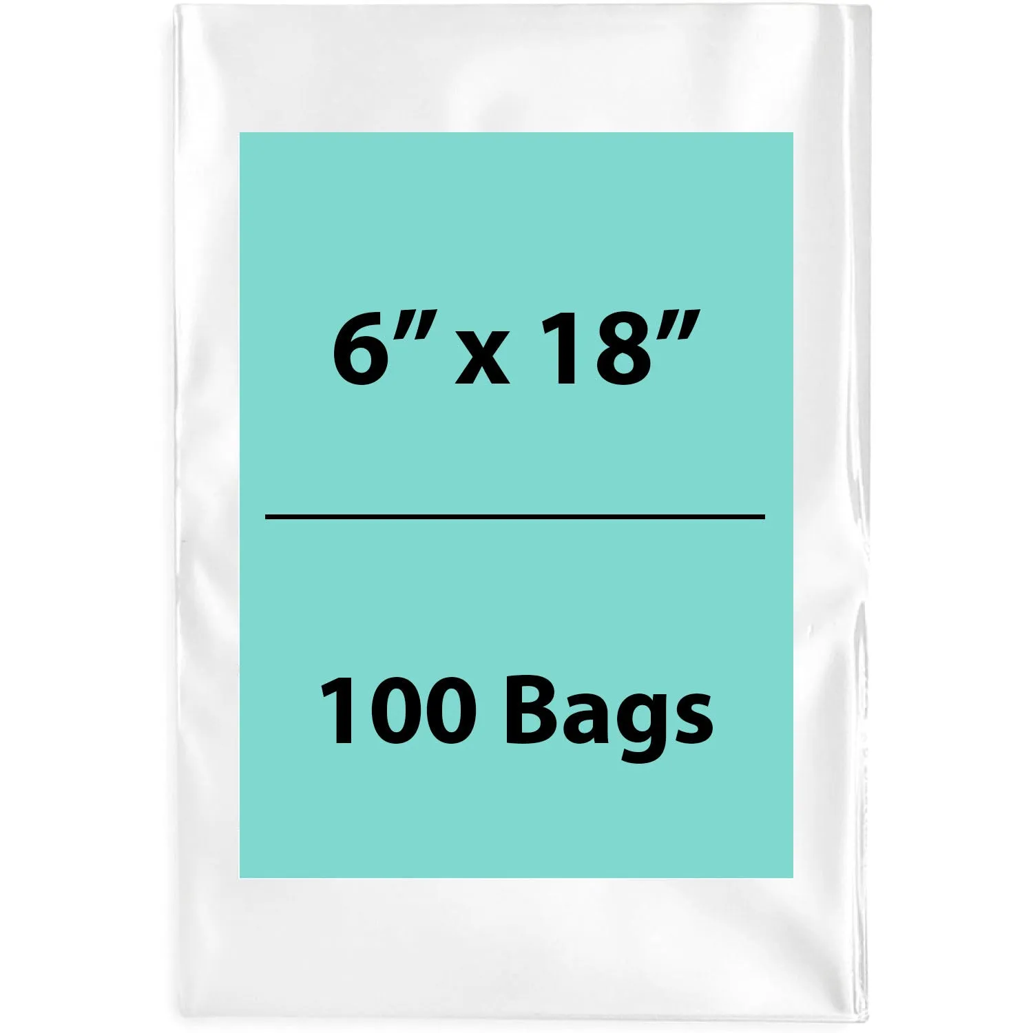 6X18 inches Clear Flat Poly Bags 4Mil Open Top (LDPE)