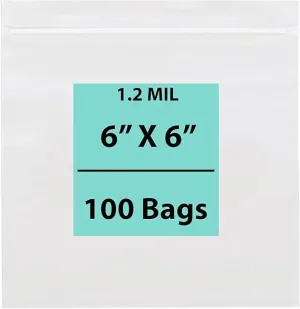 6X6 inches Zipper Sandwich Bags 1.2 Mil LDPE
