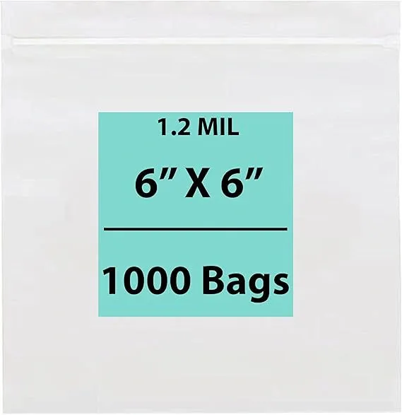 6X6 inches Zipper Sandwich Bags 1.2 Mil LDPE