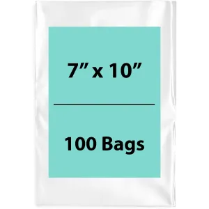 7X10 inches Clear Flat Poly Bags 3Mil Open Top (LDPE)