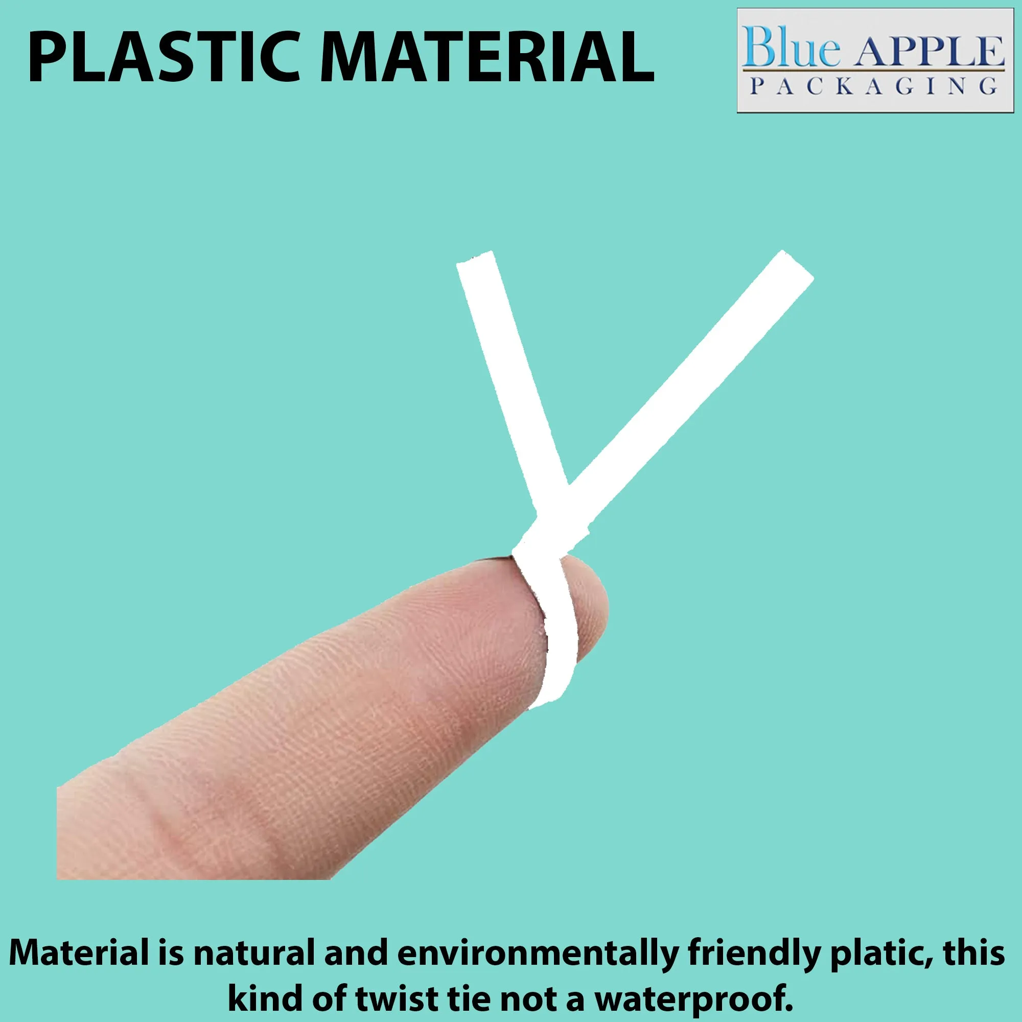 8 Inch Pre-cut Blue Plastic Twist Ties for Bags