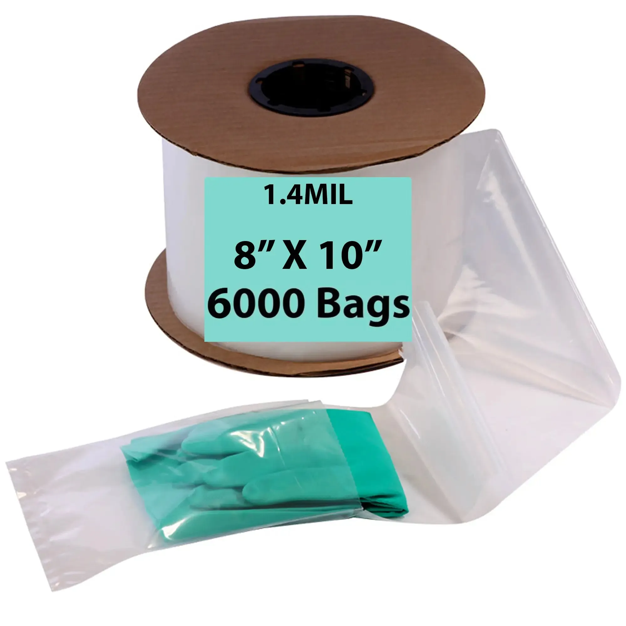 8X10 Inches Kwik-Fill® Pre-Opened Poly Bags on Roll 1.4 Mil AutoBags 1500/RL