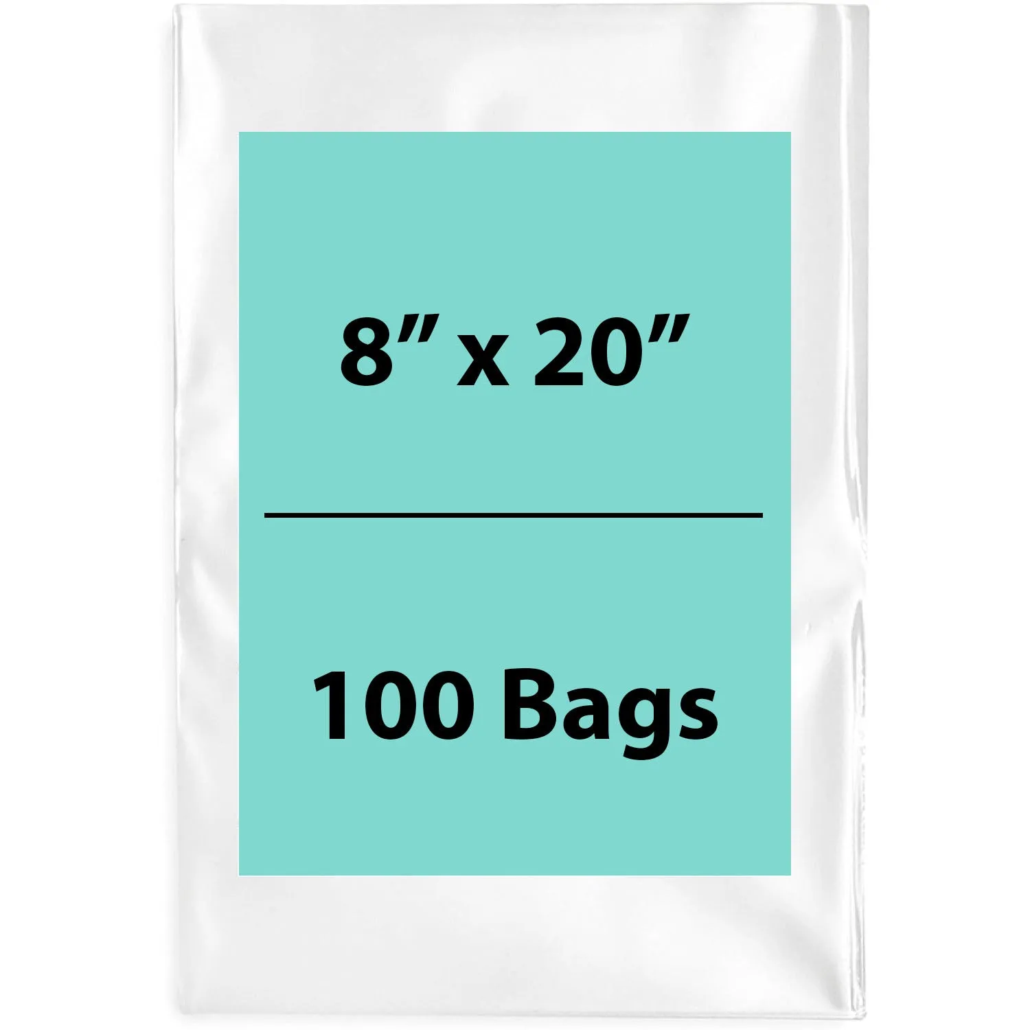 8X20 inches Clear Flat Poly Bags 4Mil Open Top (LDPE)