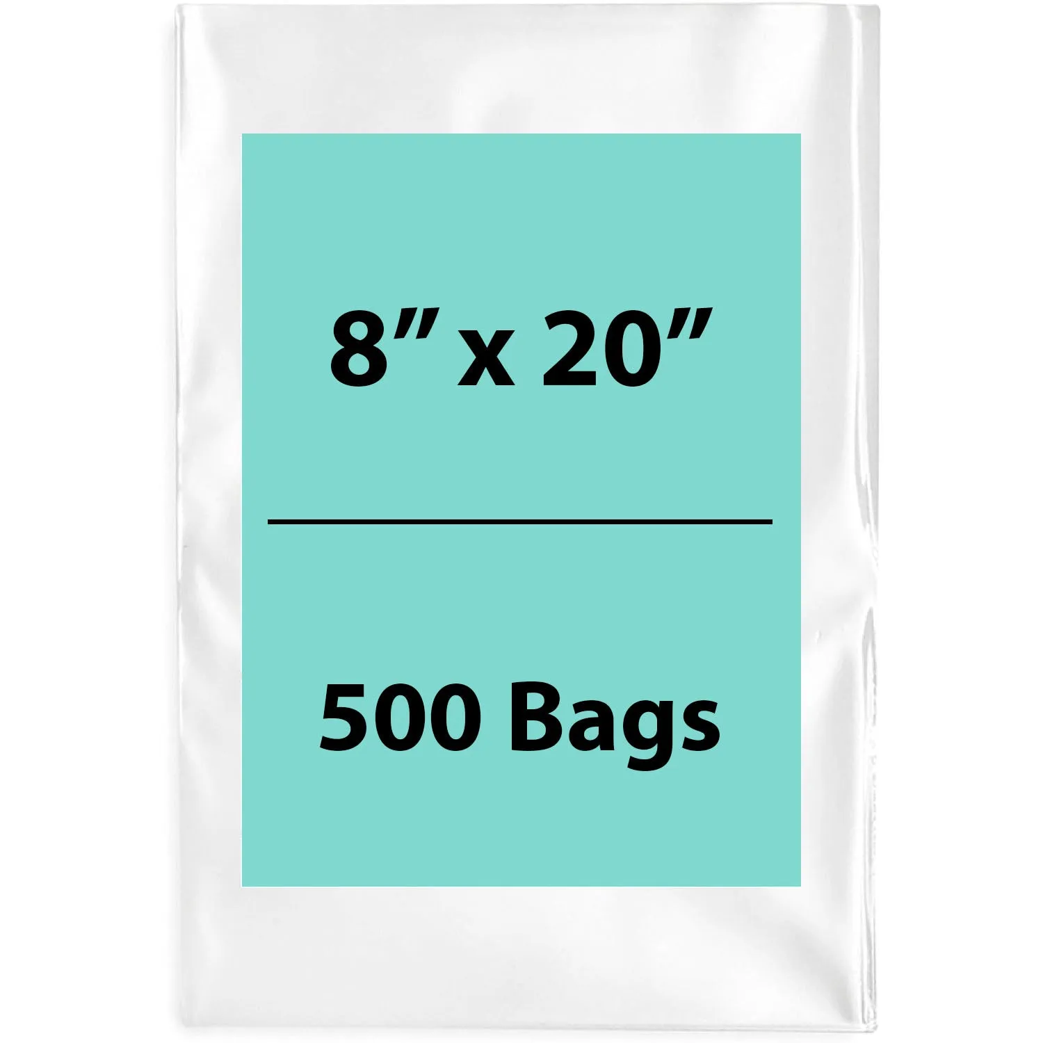 8X20 inches Clear Flat Poly Bags 4Mil Open Top (LDPE)