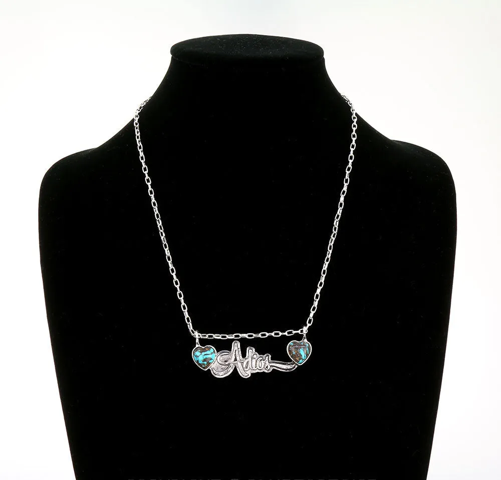Adios Amigo Country Talk Fashion Necklace - Turquoise