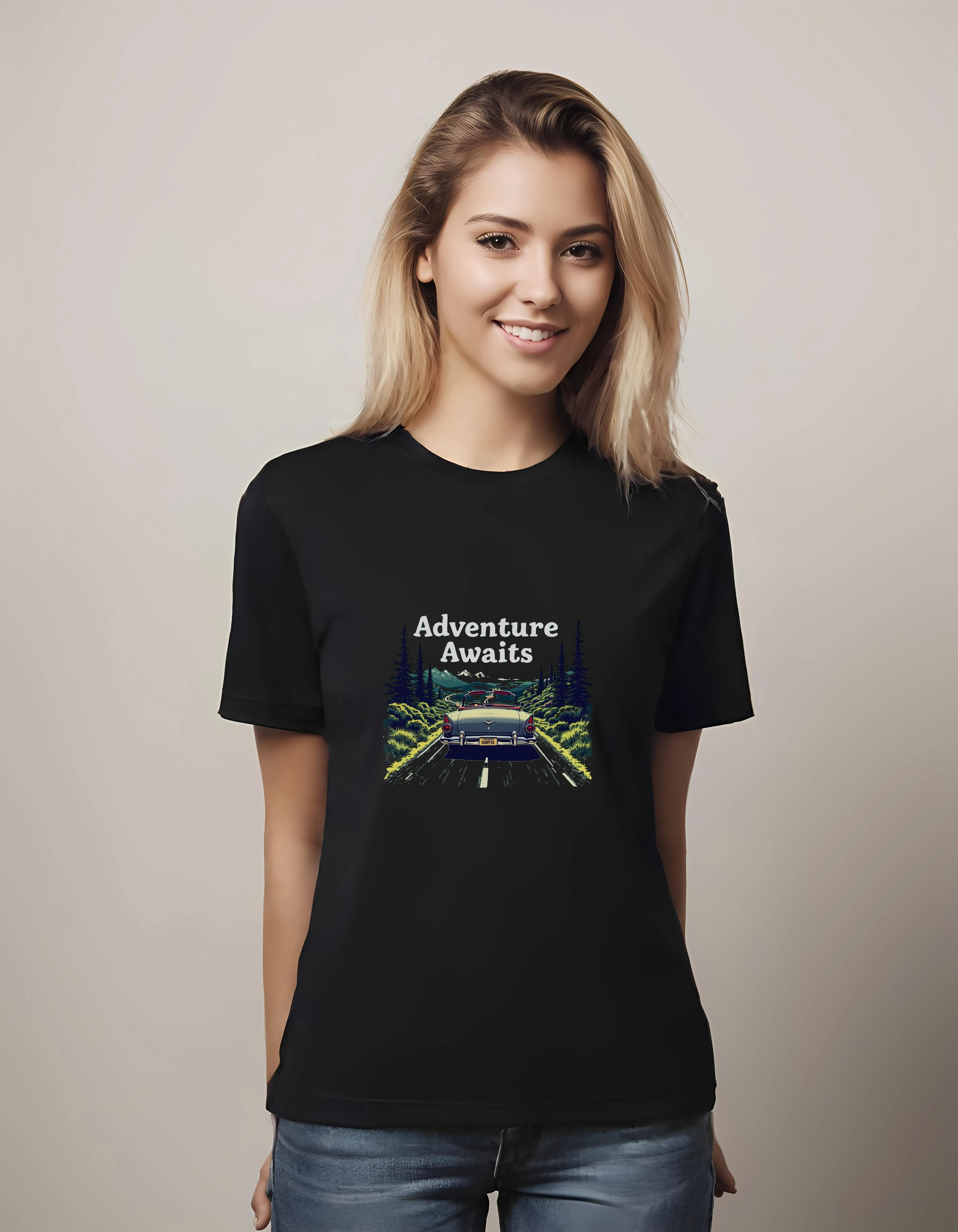 Adventure Awaits Vintage Convertible Design | Classic T-Shirt (Unisex)