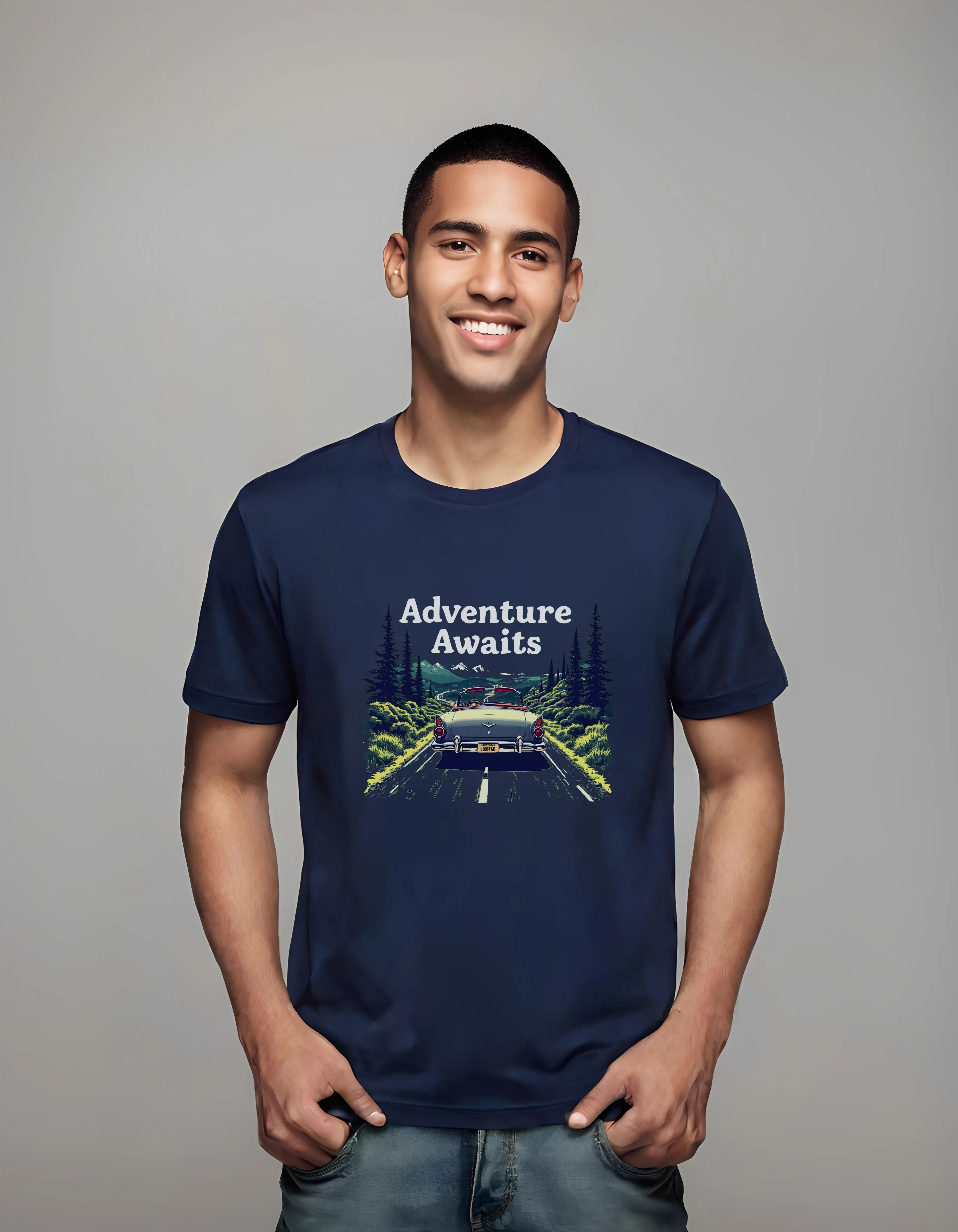Adventure Awaits Vintage Convertible Design | Classic T-Shirt (Unisex)