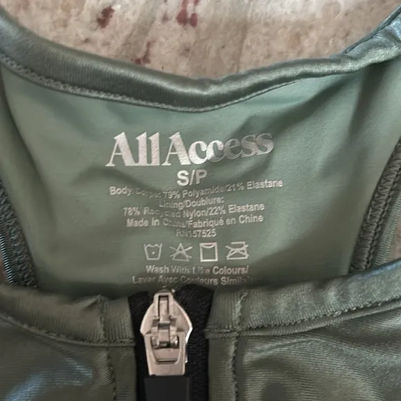 All Access green sports bra